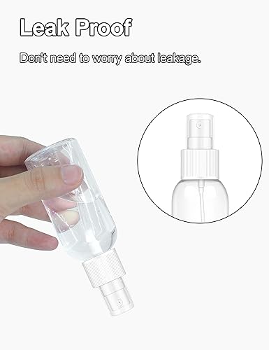 Miniatura 4 de Botellas de aerosol, juego de mini botellas de viaje de plástico de niebla fina vacía transparente de 2 onzas, botellas de spray de tamaño de viaje