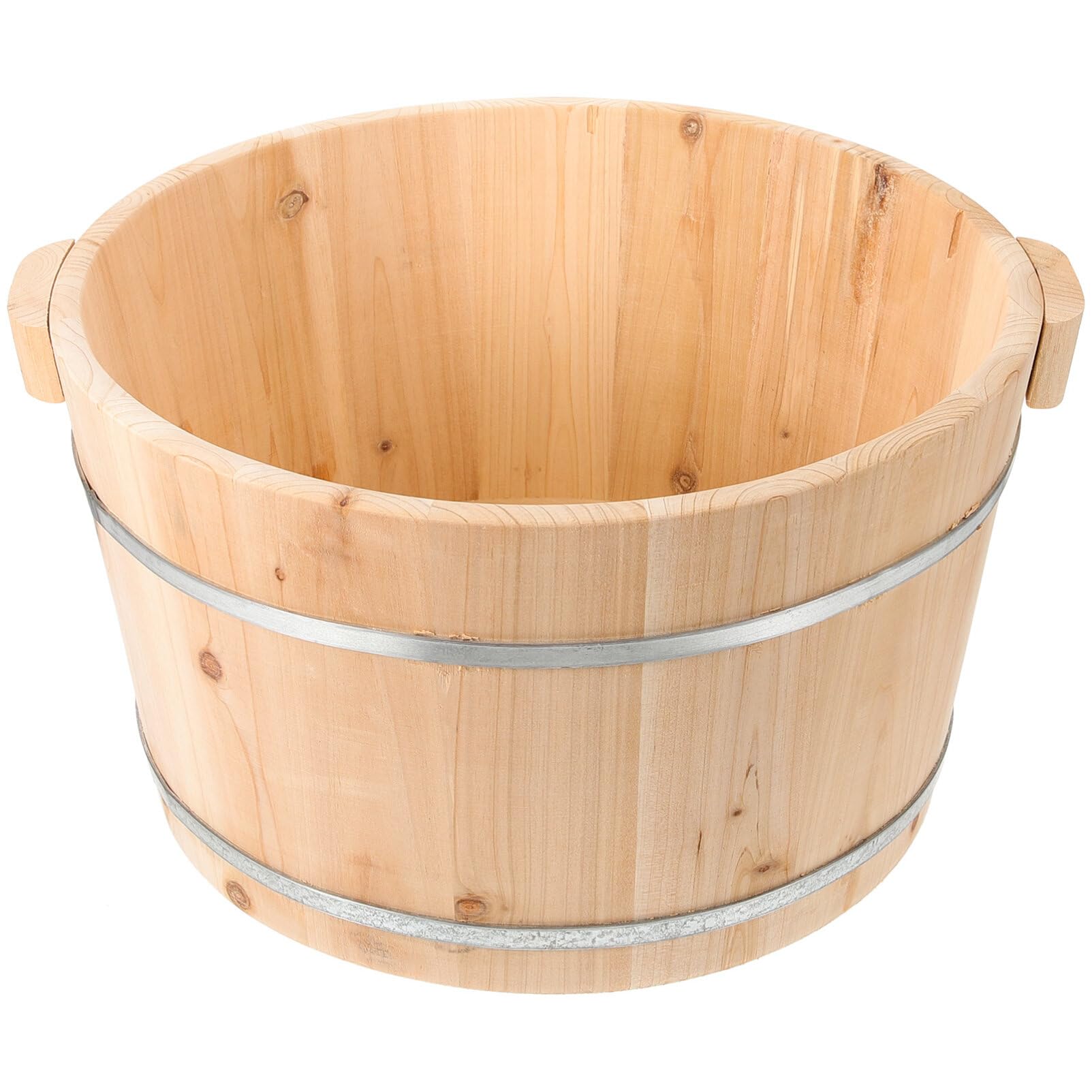 Angoily Wooden Foot Bath Bucket, Wood Foot Tub for Soaking Feet Pedicure Bowl, Foot Spa Massage Pedicure Barrels, Foot Bath Basin, Foot Soak Tub for Home Sauna 21cm
