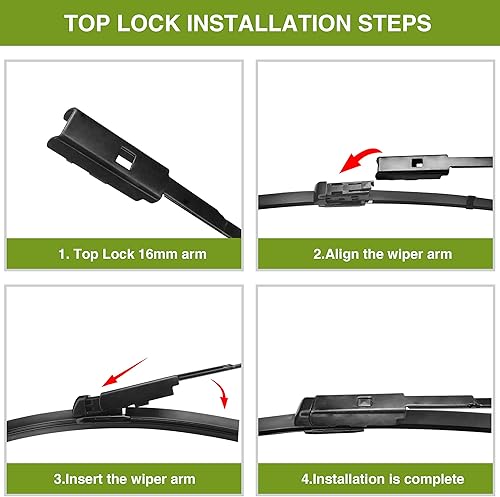 Miniatura 6 de AECIWELL Limpiaparabrisas de calidad original de 26 pulgadas + 22 pulgadas prémium para todas las estaciones, limpiaparabrisas de repuesto