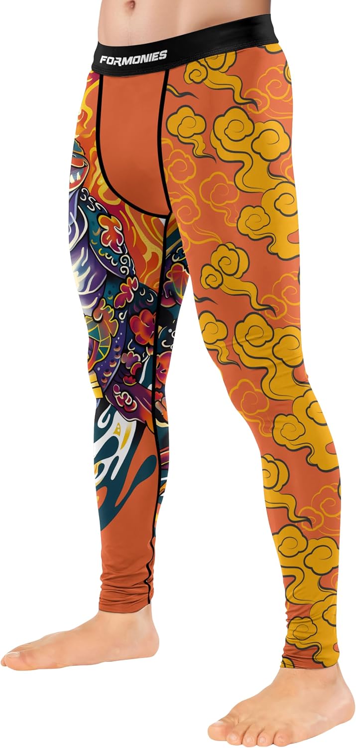 FORMONIES Samurai Men’s MMA Spats – Compression Grappling Pants for BJJ No-Gi Jiu Jitsu & Combat Training