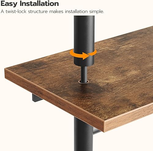 Miniatura 9 de HOOBRO Estantes flotantes de 30 pulgadas para pared, estante de pared de 2 niveles con 5 ganchos, estantes de almacenamiento de tuberías