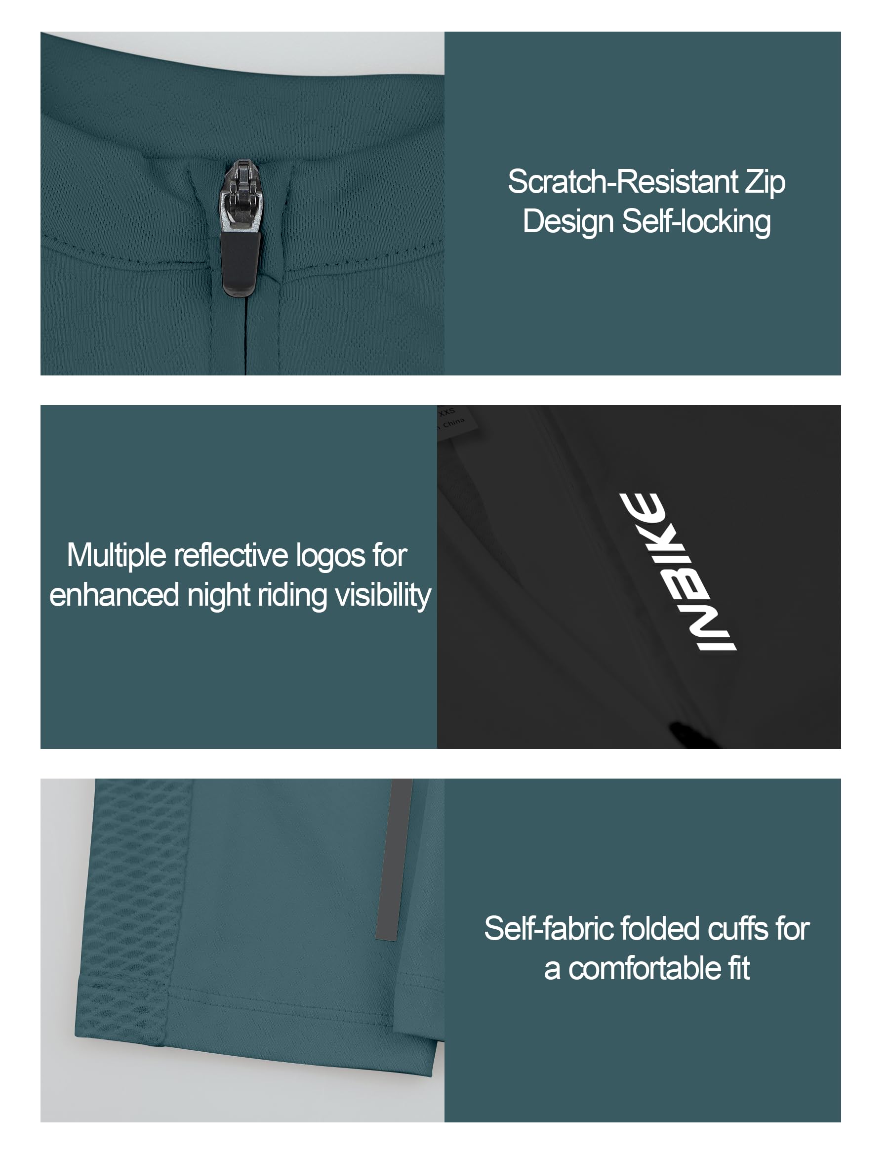 INBIKE Radtrikot Herren Kurzarm Atmungsaktives Sommer Fahrradtrikot mit Mesh-Einsatz Enges Rennrad Trikot FahrradShirt mit Anti-Rutsch Saum für Radsport MTB Farrad E-Bike