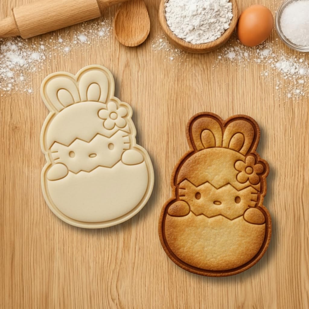 Allenjoy Cookie Cutters & Stamps, Kitty Biscuit Cutter Embosser Molds for Baking, Fondant, Polymer Clay - Funny Kitchen Accessories, Novelty DIY Supplies, Party Favors, Decorations, Gifts image 4