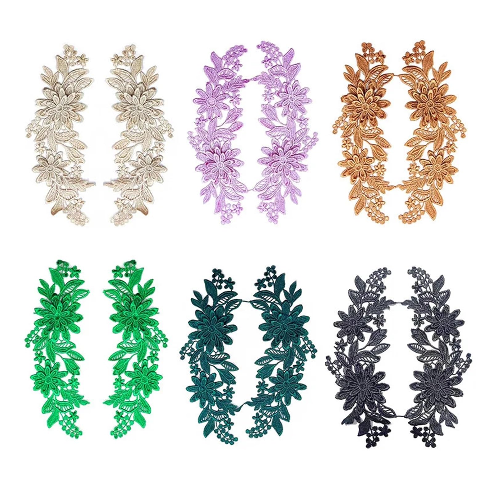 aplikacja koronkowa， Haftowana aplikacja koronkowa 3D do dekoracji sukni ślubnej DIY akcesoria do szycia odzieży(Blue)