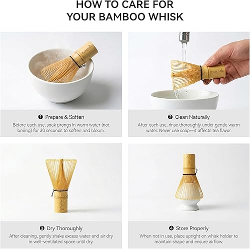 Miniatura 6 de Batidor de matcha – Batidor de bambú para polvo matcha, hecho a mano orgánico tradicional japonés Chasen, agitador de matcha de 100 puntas Wisk
