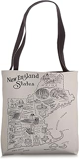 Historic New England Industries and Manufactured Goods Map Tote Bag