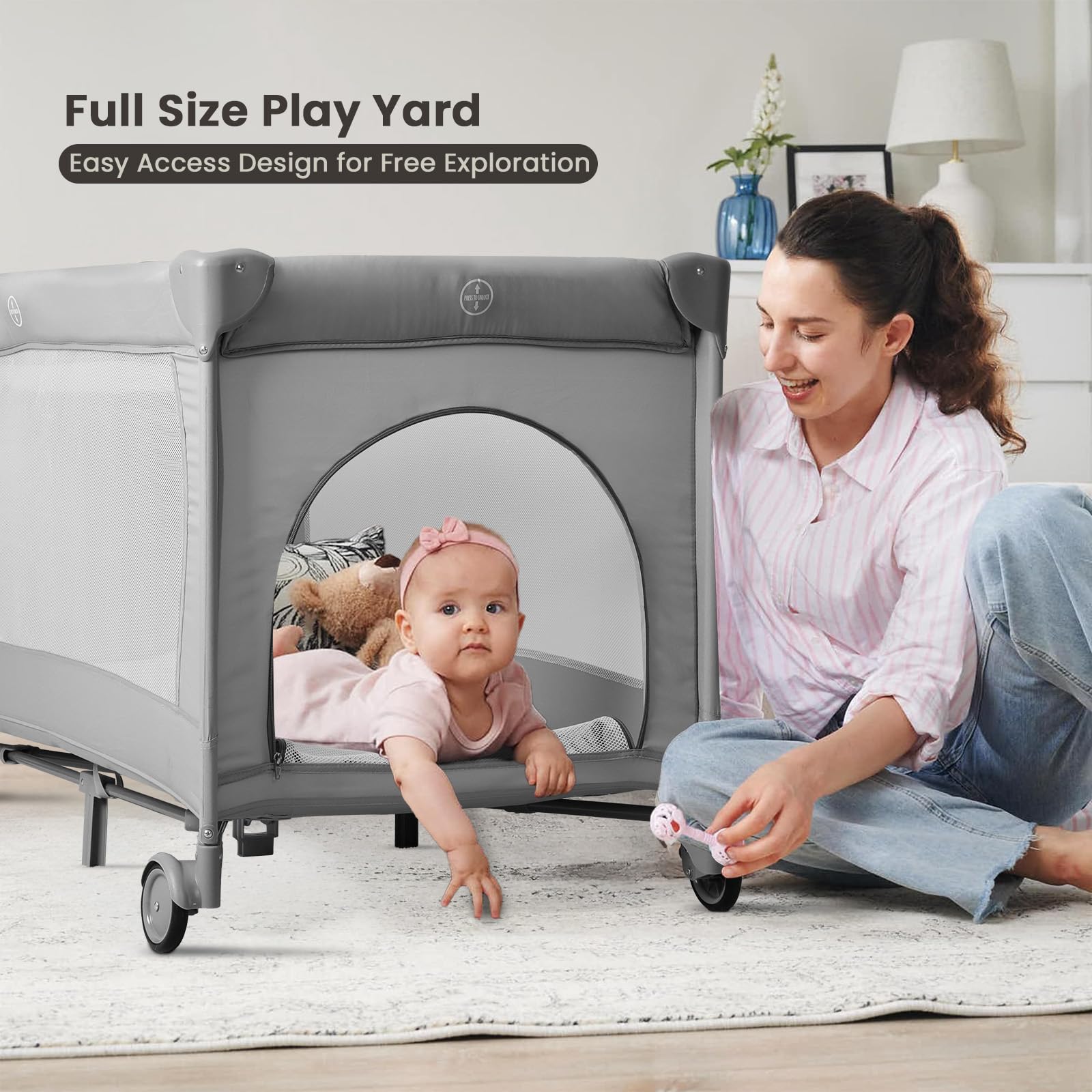 Cuna Portatil Para Recién Nacido Cuna De Viaje GOPLUS Plegable