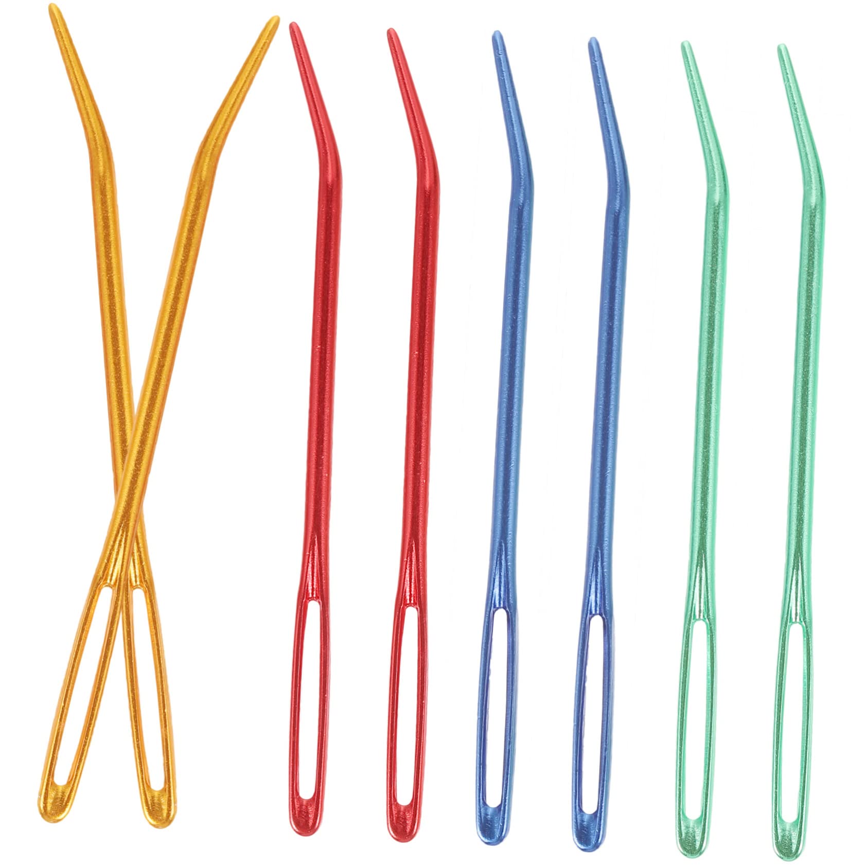 LALAFINA Yarn Tool 8pcs Safety Darning Needles Aluminum Large-Eye Needles Smooth for Comfort for Craft Projects