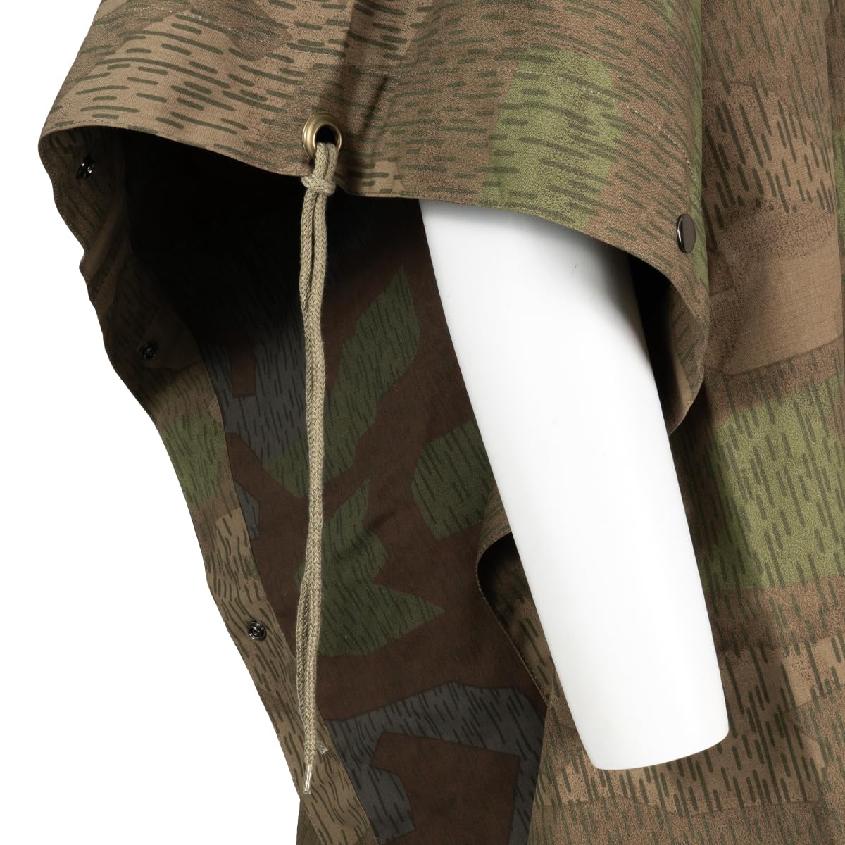 Poncho réversible moderne d'inspiration militaire de la Seconde Guerre mondiale – Camouflage éclatant terne – Taille unique, Vert, Taille unique