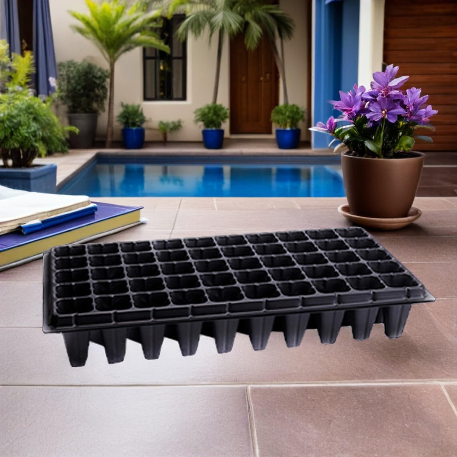 10piezas Bandeja De Plántulas De Germinación para Plantas De Hortalizas De Celdas De Bandeja De Jardín para De Plantas y De Semillas