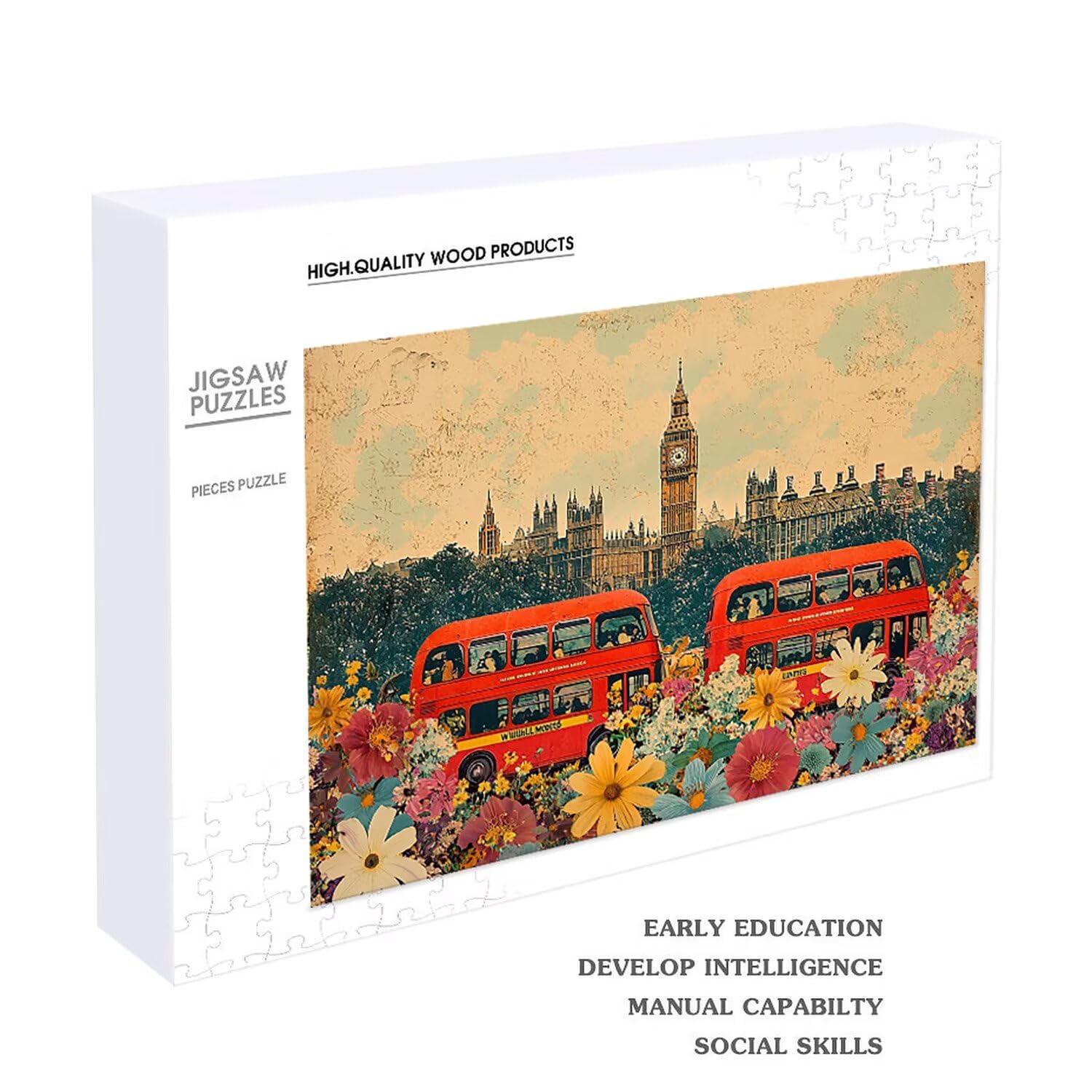 Puzzle in Legno per Adulti 5000 Pezzi | Vista di Londra| Giocattoli Educativi | Puzzle Adulti E Famiglie Decor | Dimensione Di 156x105cm | Regalo Adultis | Regali Natale (Formato: 62.4x42in) o-464