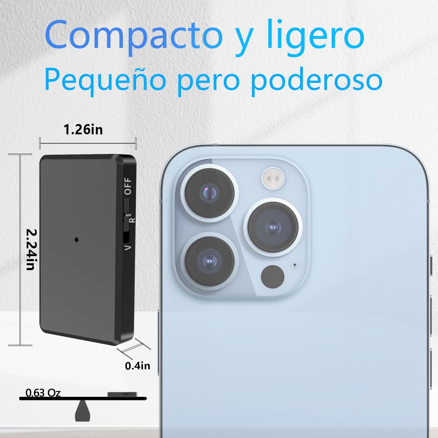 Grabadora de Voz Mini de 64 GB - Grabadora de Voz con Activación Vocal, Grabadora de Audio con Auriculares, Grabadora Espía Recargable USB, para Coche, Reunión, Clase