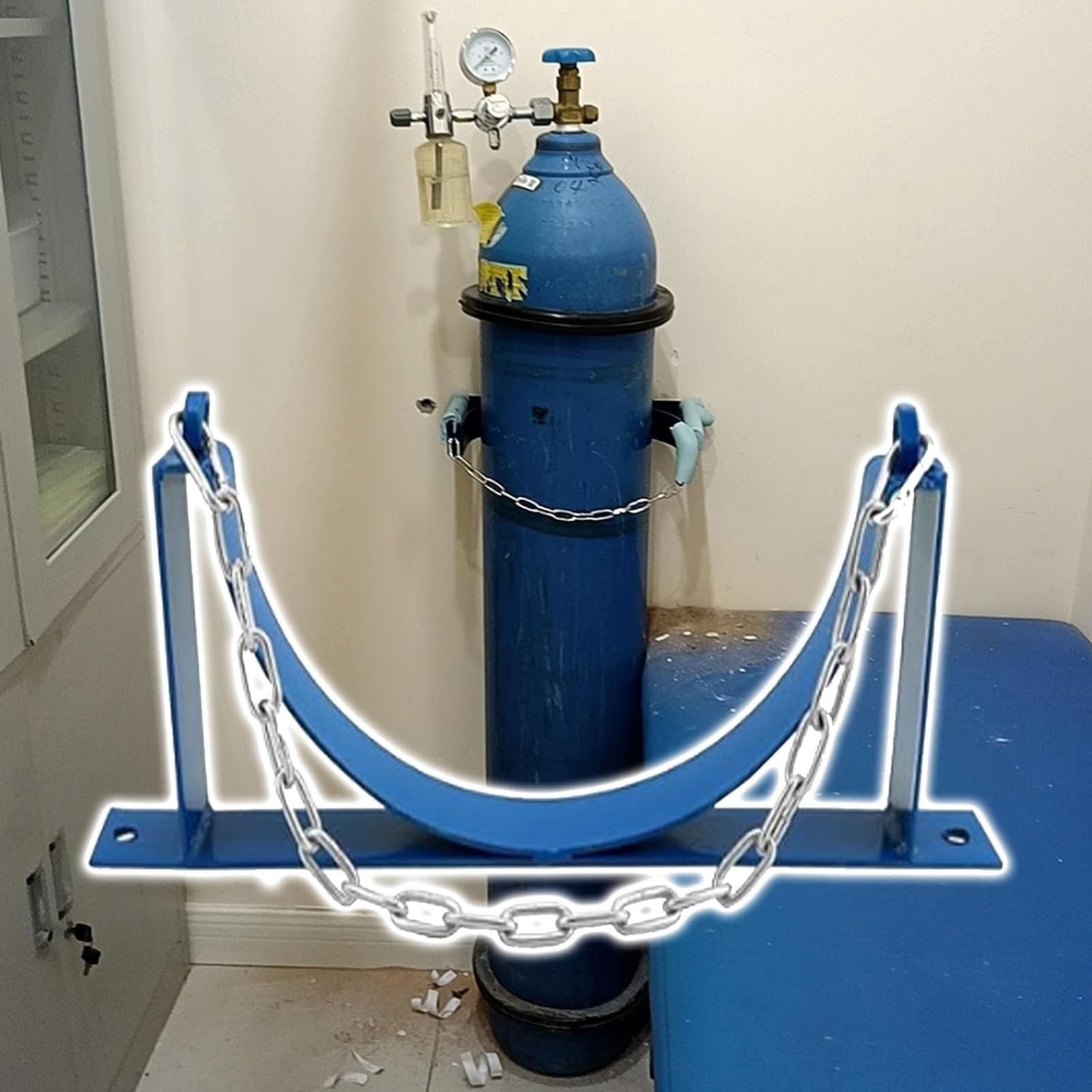 Genérico Soporte para bombonas de Gas de Alta Resistencia, Soporte metálico para un Almacenamiento Seguro, Ideal para Uso doméstico y Comercial, diseño Que Ahorra Espacio, solución de Seguridad durad