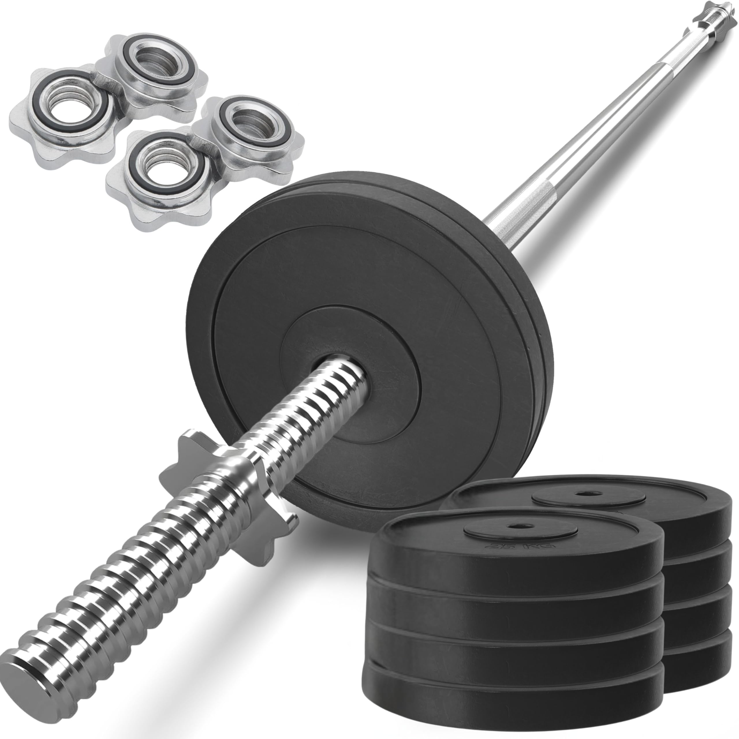 Senshi Japan Weight Bars for Lifting - Durable Construction, Versatile Training Options, Enhanced Safety Features & Secure Design (4ft Barbell + 20 KG)