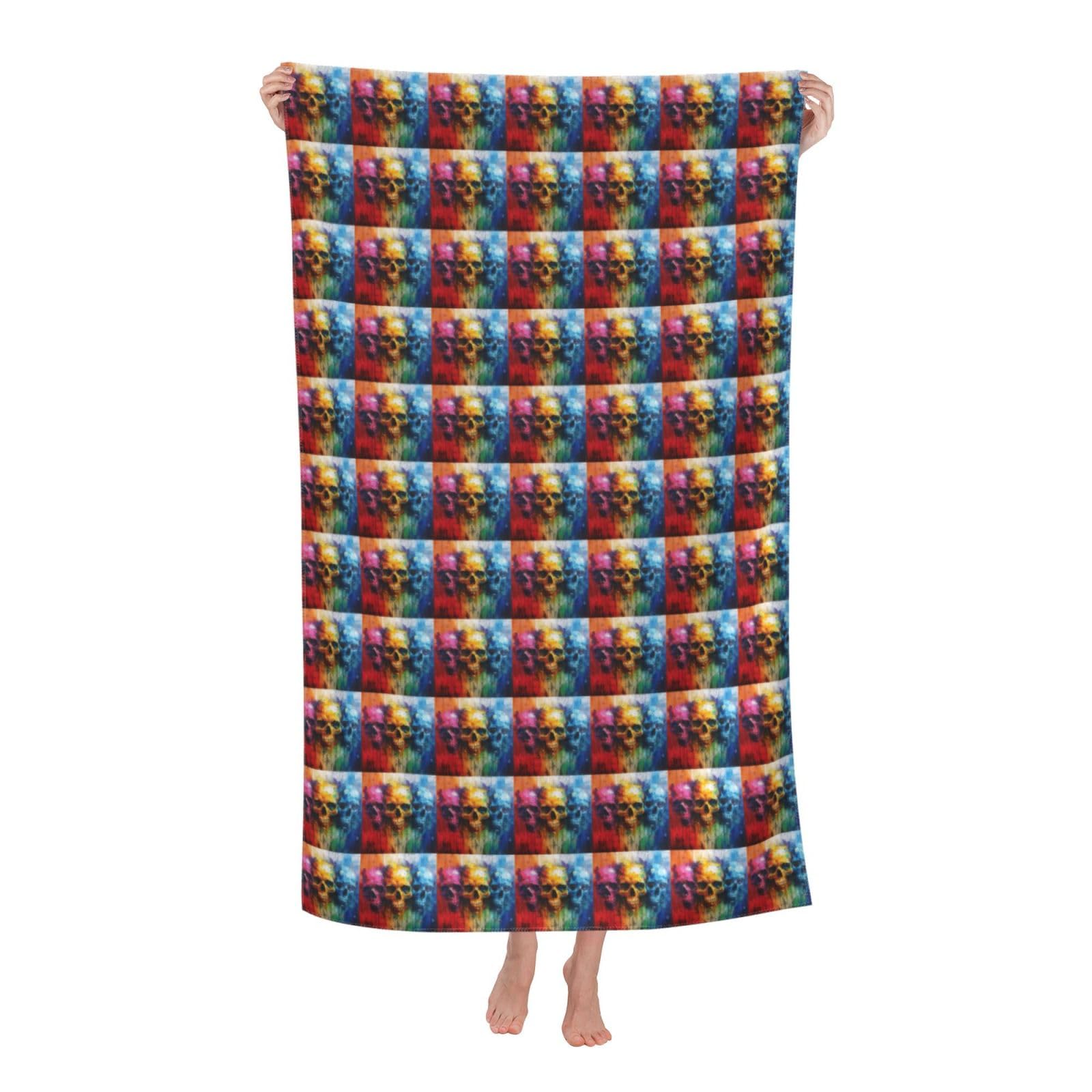Toalla de playa de calaveras con secado rápido y textura cómoda unisex