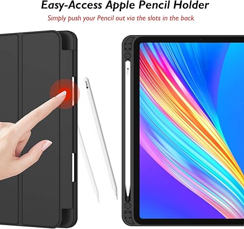 Miniatura 4 de Funda iMieet para iPad Pro 12.9 (5th Gen) con portalápiz, cargasincronización de segundo lápiz, soporte triple, funda inteligente con base de TPU