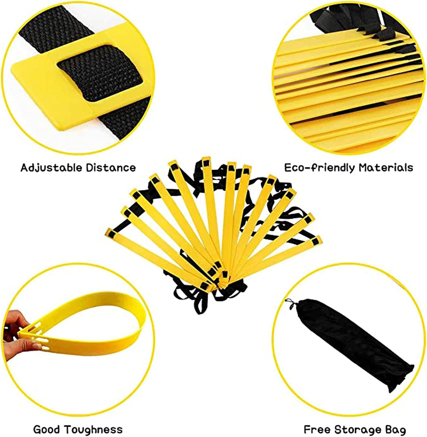 Resistance Parachute Explosive Power Coordination Performance Enhancement Kit, Include 6m Agility Ladder and Resistance Parachute, for Kids/Adult