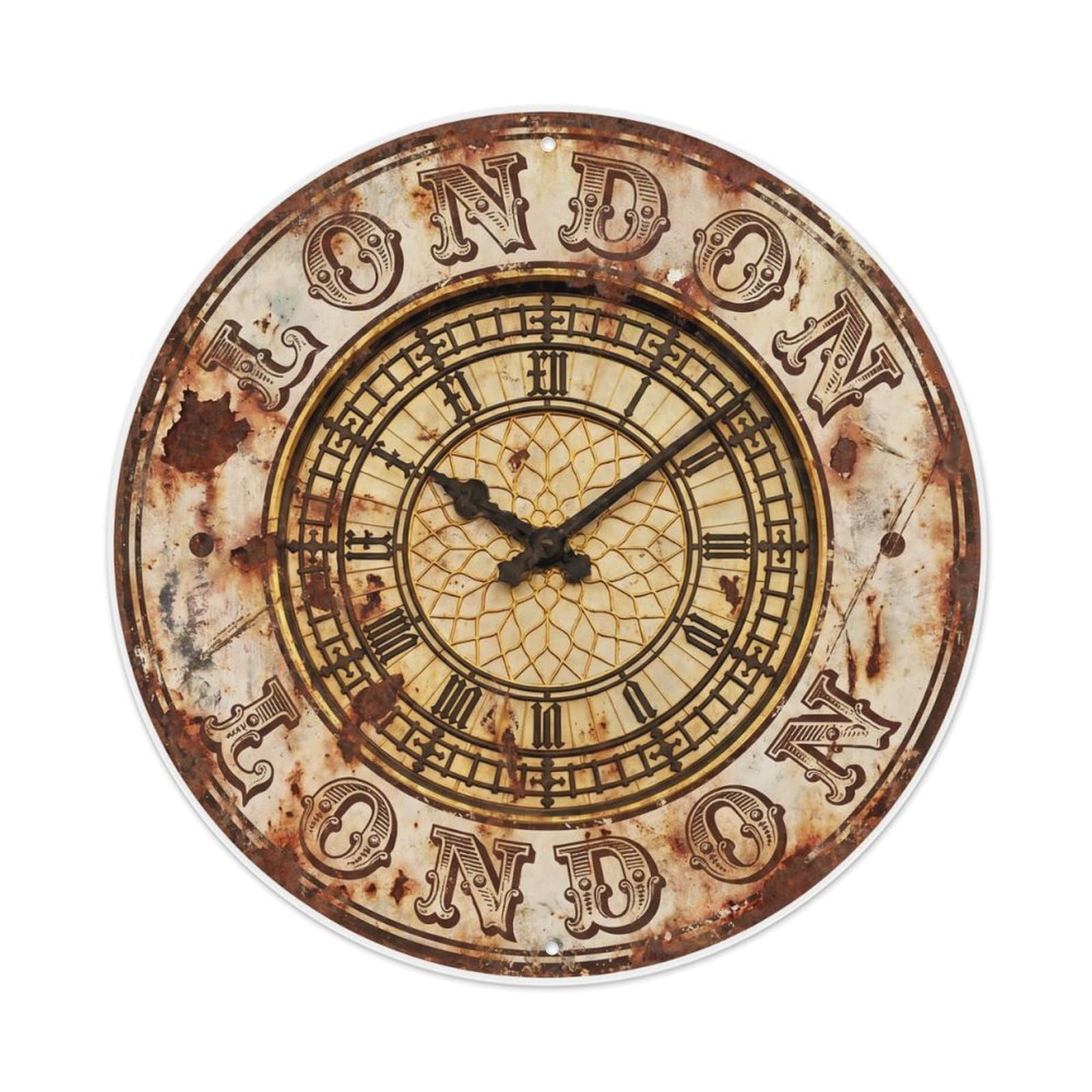 Fqcyn Style Vintage Travel London Tower Clock Metal Tin Sign