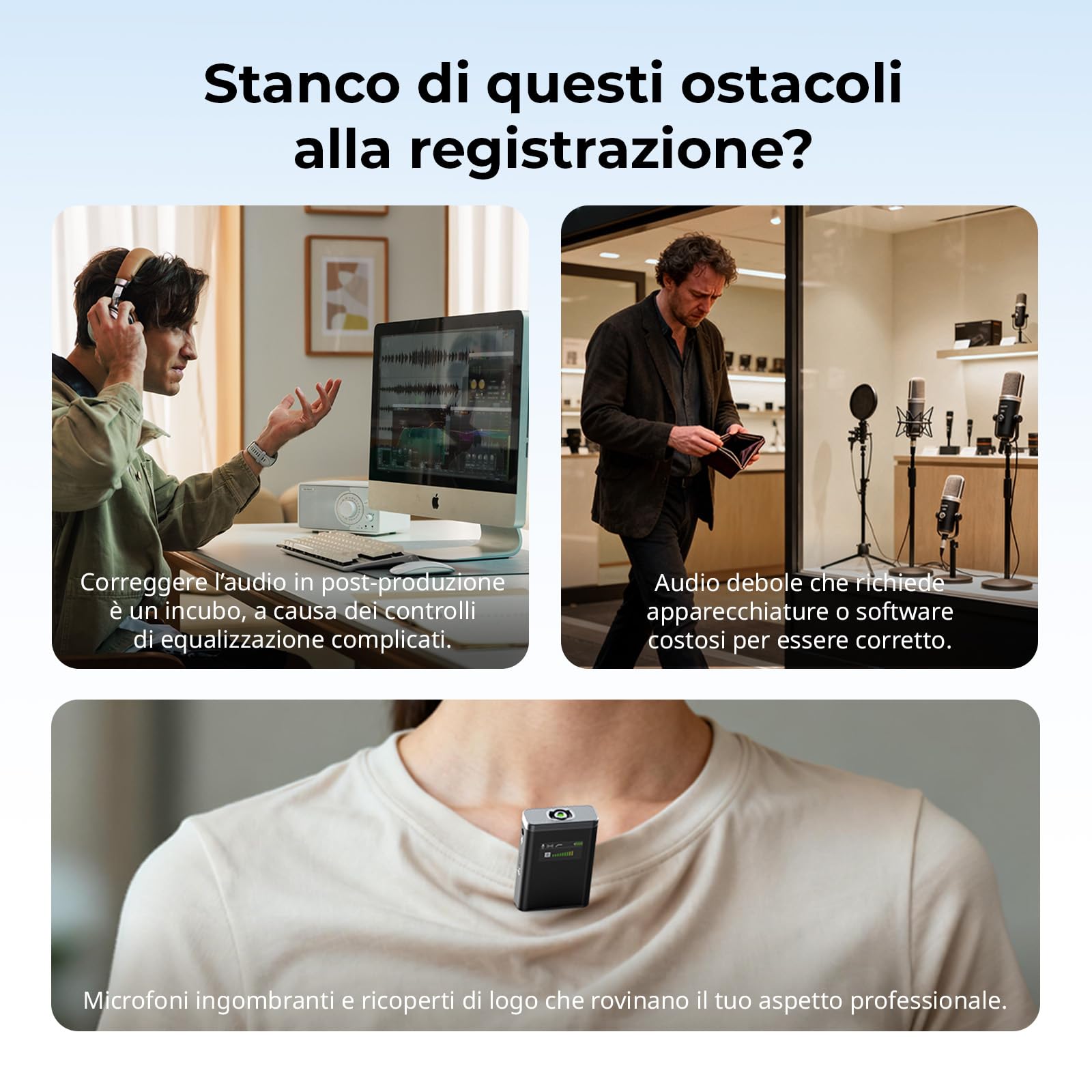 SMALLRIG Microfono Wireless S70-C2 con Adattatore USB-C per Telefoni/ Tablet, Microfono Invisibile e Leggero per il Vogging, Registrazione di Alta Qualità a 48 kHz/24 bit, Riduzione del Rumore - 5717