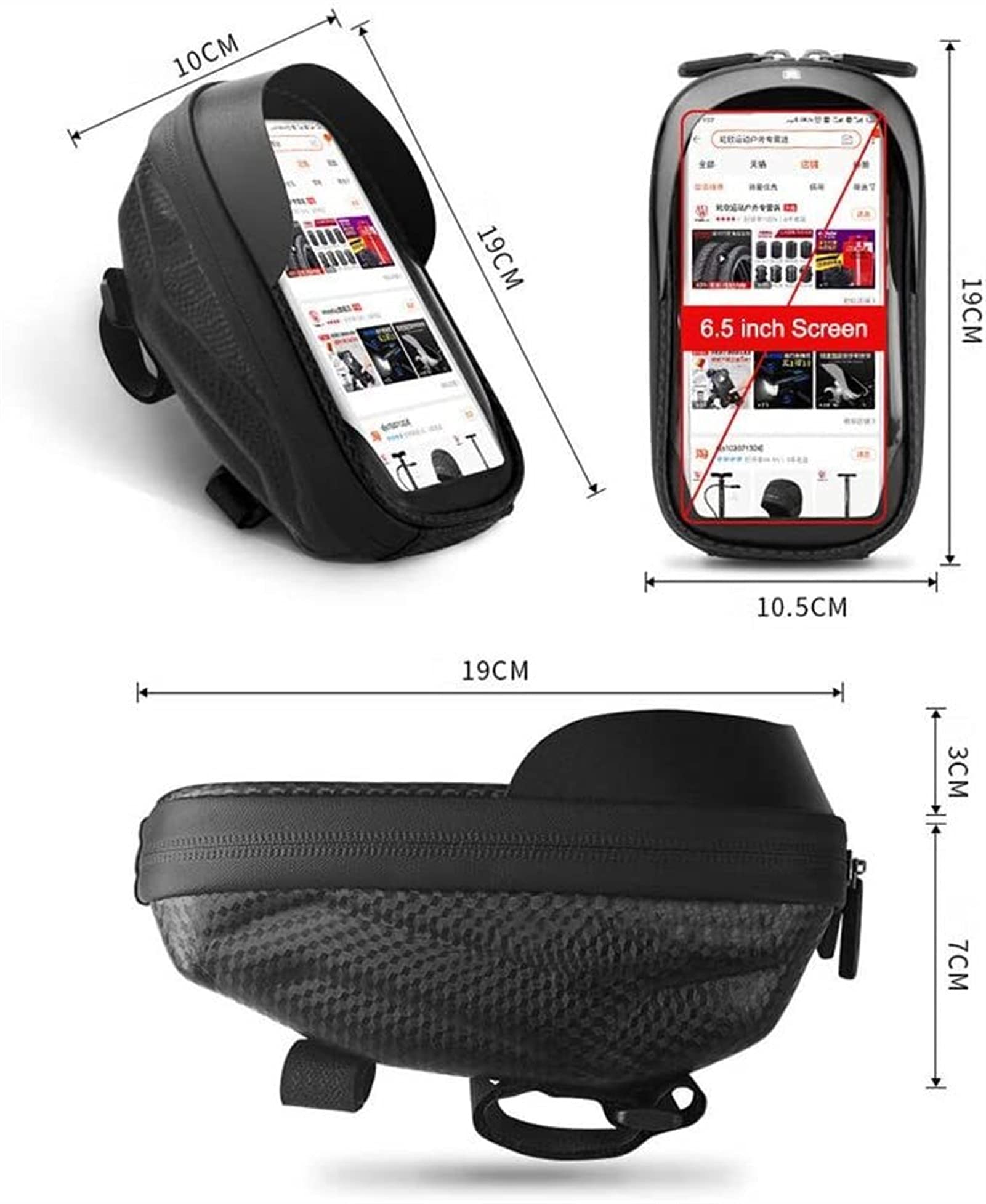 Borse per Biciclette. Borsa Anteriore for Manubrio di Bicicletta, Attrezzatura da Equitazione, Borsa, Tubo Superiore