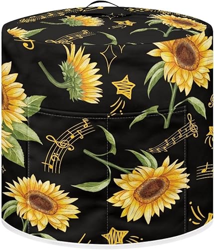 Suobstales Cubierta antipolvo con estampado de girasol para olla instantánea de 6 cuartos de galón, diseño de nota musical, cubierta de olla a