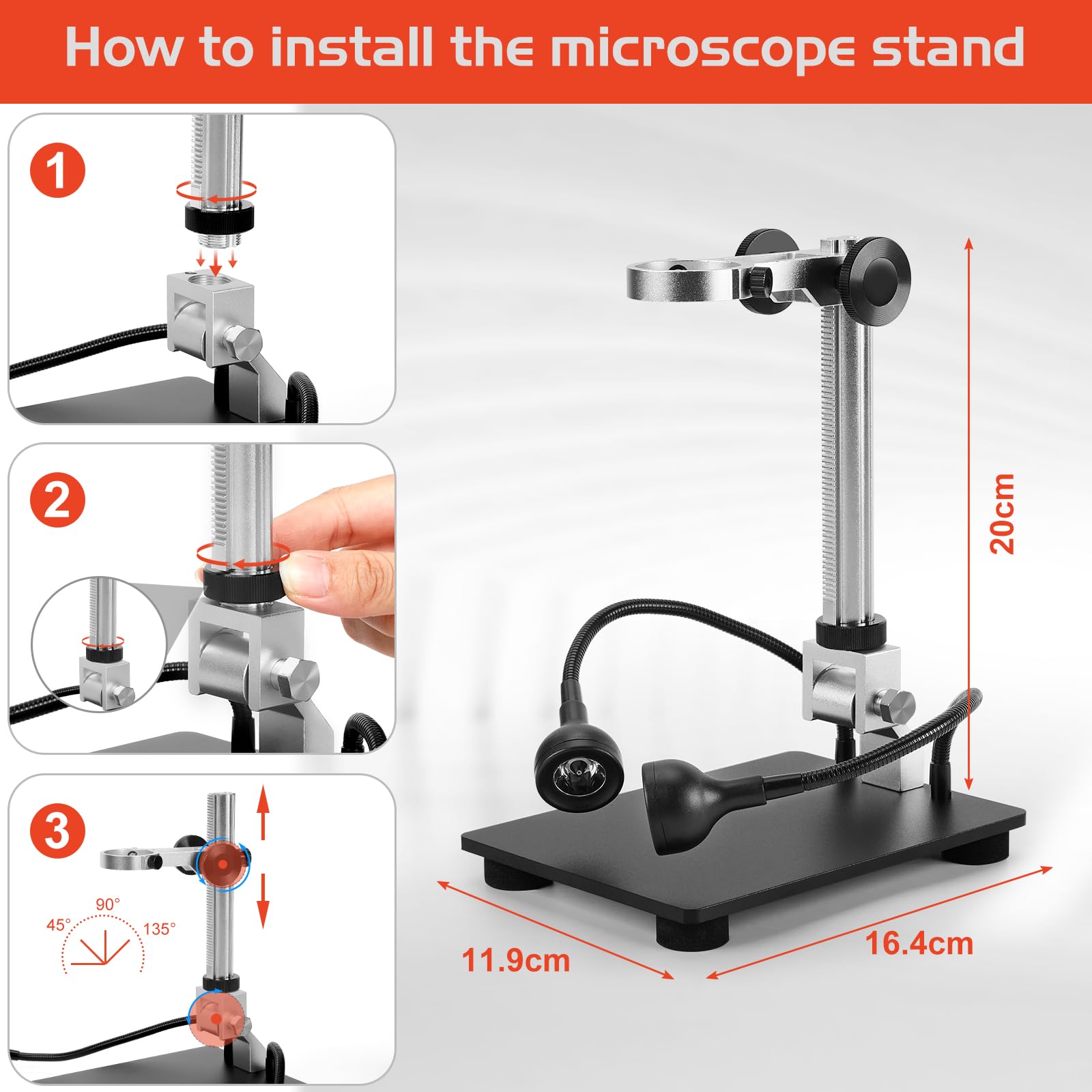 WADEO 7'' LCD Digital Microscope 1200X, 16MP 1080P Coin Microscope with 8 LED Lights and Fill Light, Compatible with PC/TV, Windows/Mac OS, with 32G Card and Remote Control — view 7