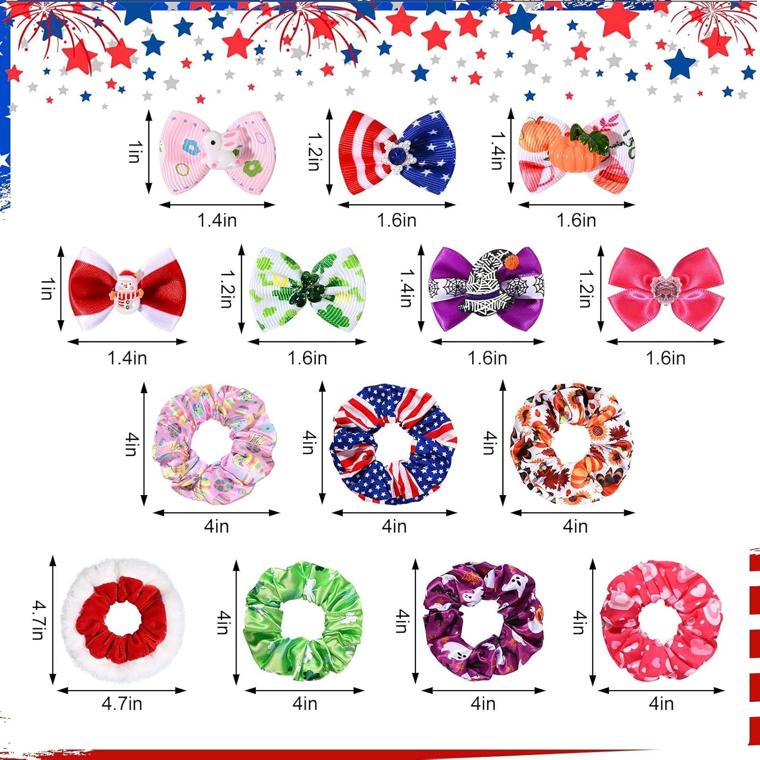 7 Set Desk Goose Outfits 7 inches Mini Porch Goose Clothes Scrunchies Dress and Bow Tie Headwear for Magnetic Statue Keychain Goose All Seasons Holiday Decor