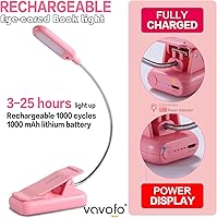 Vista 5 de VAVOFO - Lámpara de lectura recargable para leer en la cama para niños, 7 LEDS con luz blanca cálida de 9 niveles, lámpara de cuidado de ojos