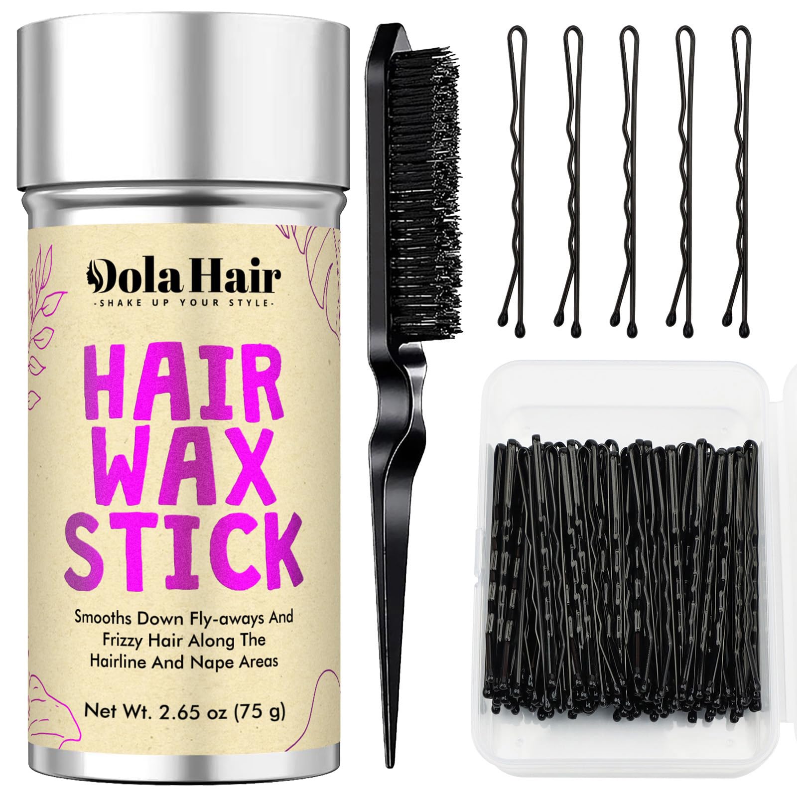 Bobby Pins for Women, Kids 100 Count Hair Wax Stick Hair Bun Maker Kit