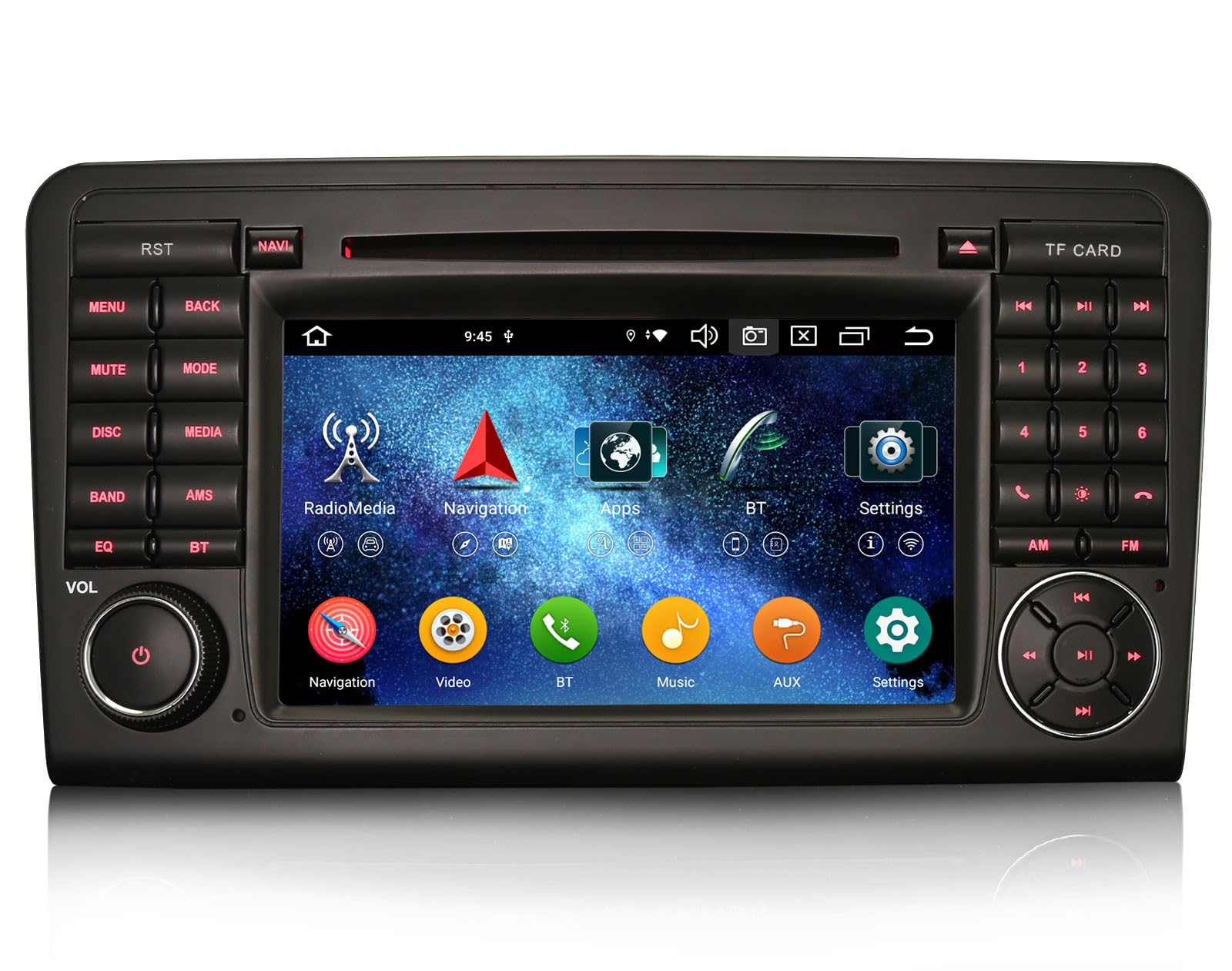 Android 16 DVD Autoradio pour Carplay Mercedes Benz Classe ML/GL W164 X164 | 8 cœurs 4Go 64Go GPS Navigateur sans fil Android Auto GPS DSP Lecteur CD Bluetooth 5.0 WiFi Écran tactile