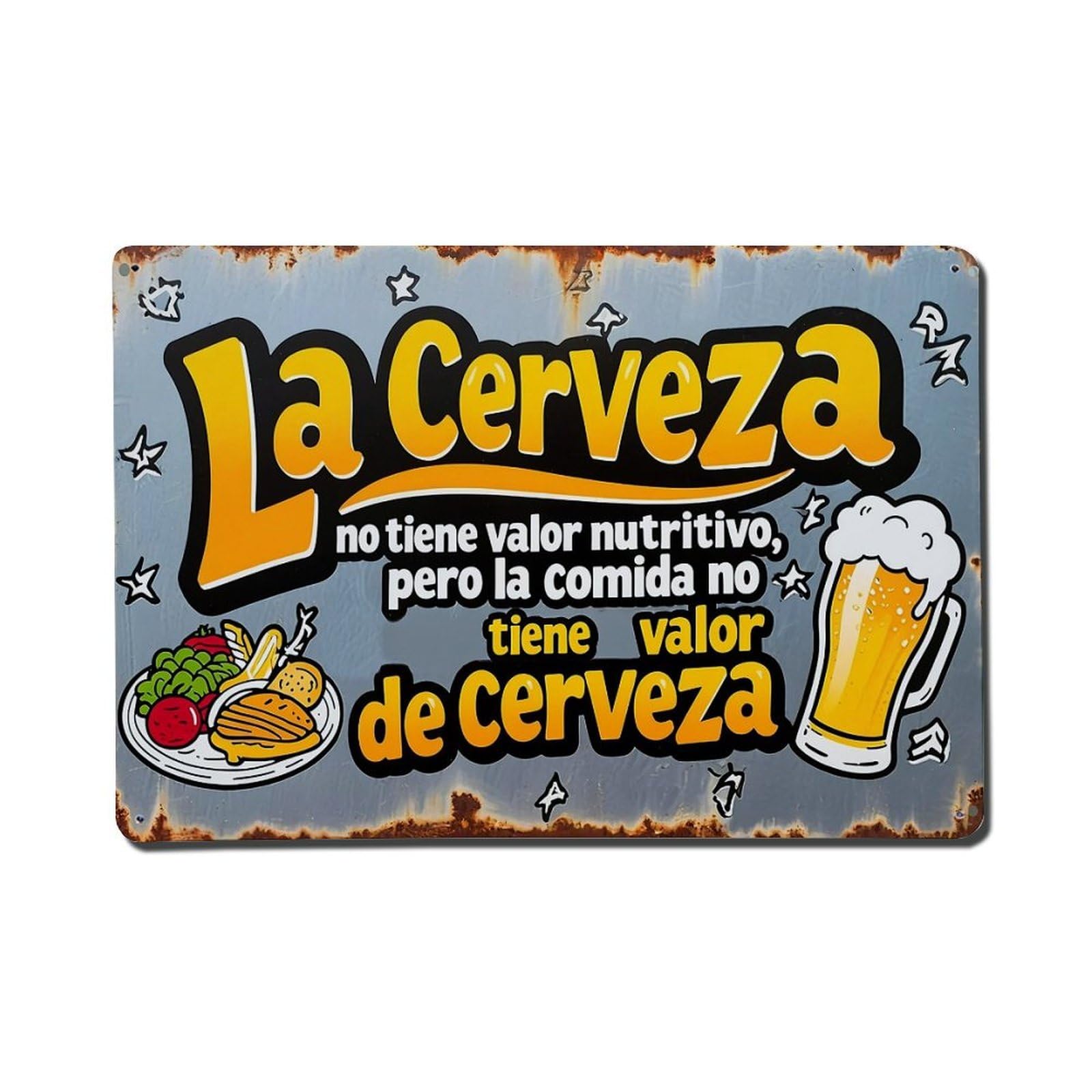 Beer Has No Nutritional Value But Food Has No Beer Value Metal Tin Sign Plaque