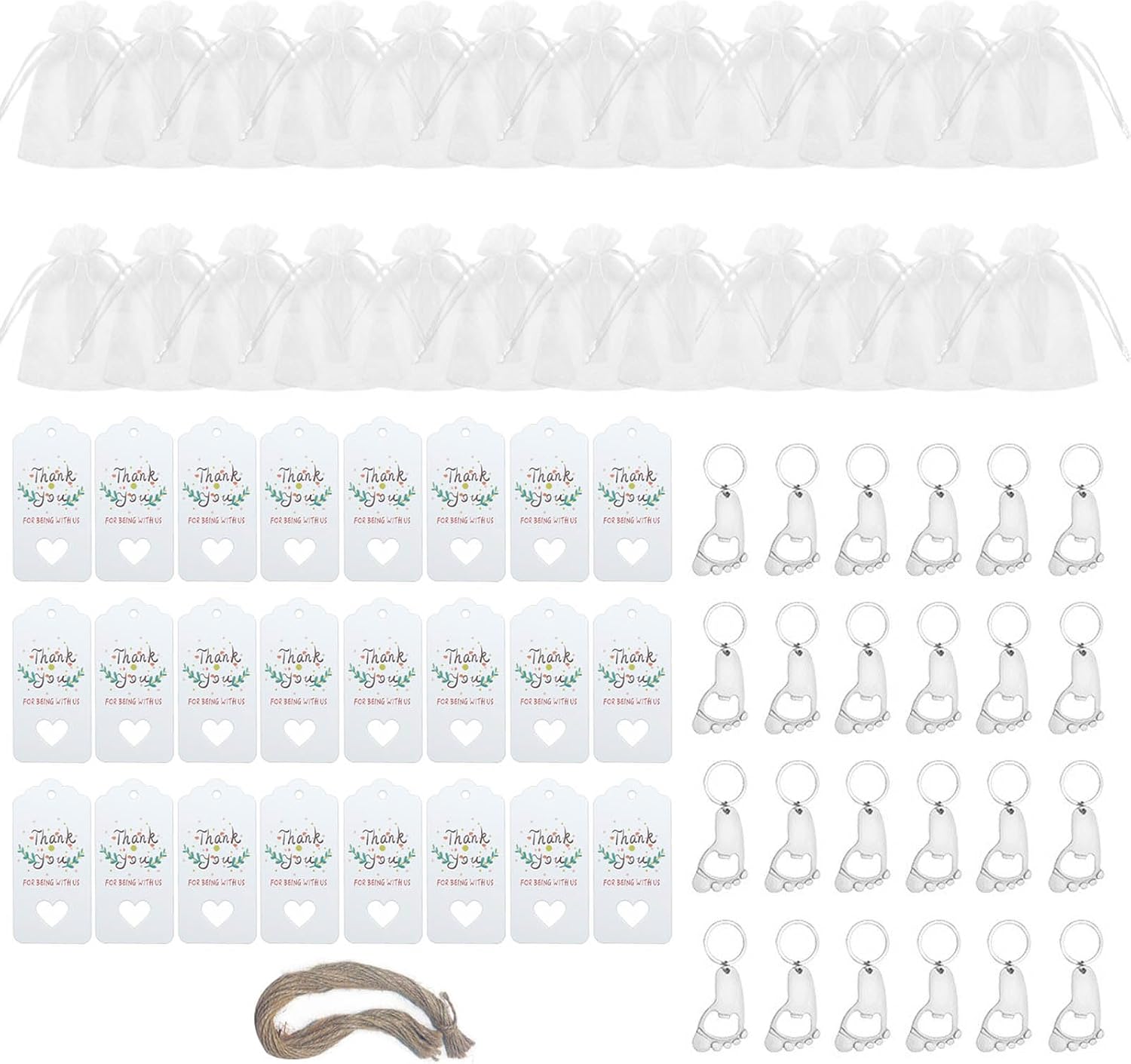 Festival Decoration Footprint Bottle Openers With Tags Set Decorative Ornament Household For Home Bedroom Rust-resistant