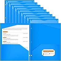 Vista 14 de Henoyso 36 carpetas de plástico de 2 bolsillos con bolsillo frontal transparente y 3 agujeros, tamaño carta, soporte para documentos para llevar a