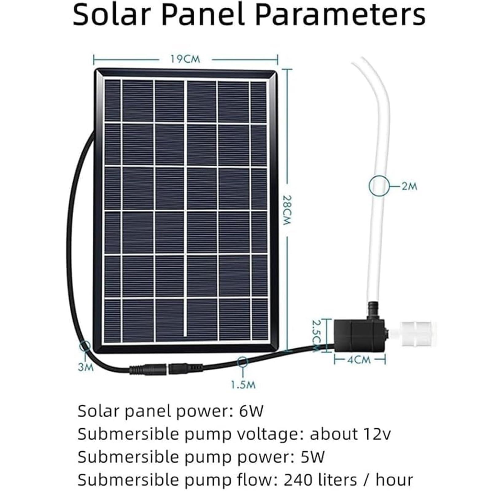 Bambusowa solarna fontanna wodospadowa, z panelem słonecznym, ręcznie wykonana japońska dysza, wysokość 60 cm do ogrodów dekoracyjnych