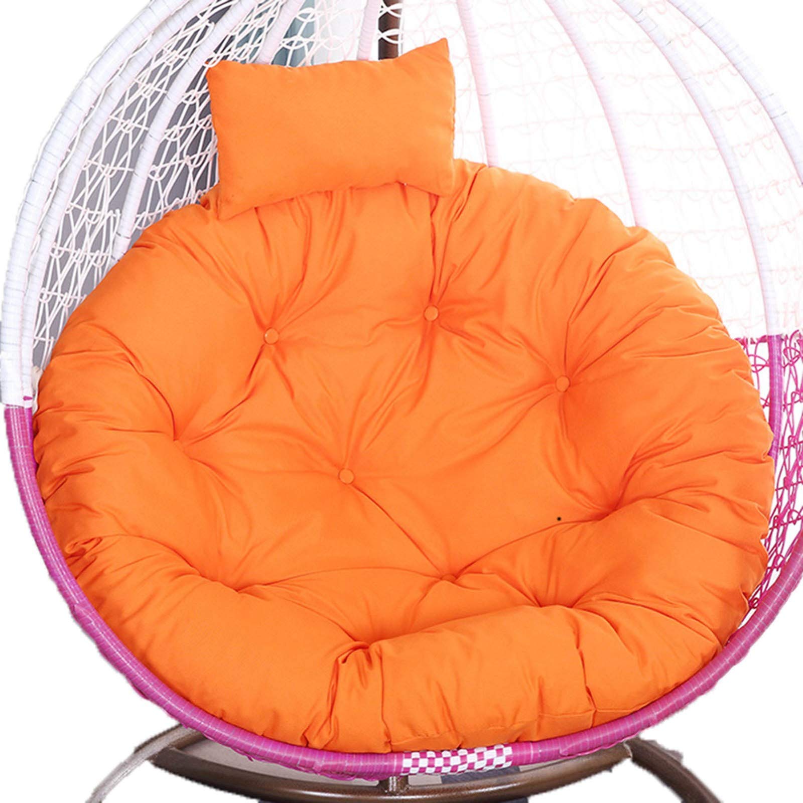 ERTsrhFD Hanging Swing Chair Outdoor Thicken Hammock Cushions With Pillow, Washable Cover Pads for Garden(Orange)