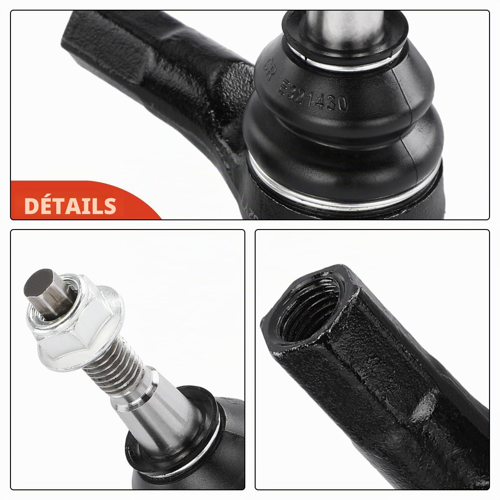 Frankberg 2x Rotules Direction Essieu Avant Gauche Droite Compatibles avec Captiva C100 C140 2.0L-3.2L 2006-2024 Antara L07 2.0L-3.2L 2006-2024 Remplacer# 95940332