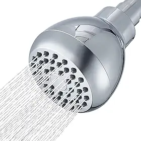 Chuveiro de alta pressão de 7,6 cm, chuveiro de chuva potente que aumenta a pressão, com junta esférica de latão giratória ajustável para uma experiência de banho relaxante e confortável