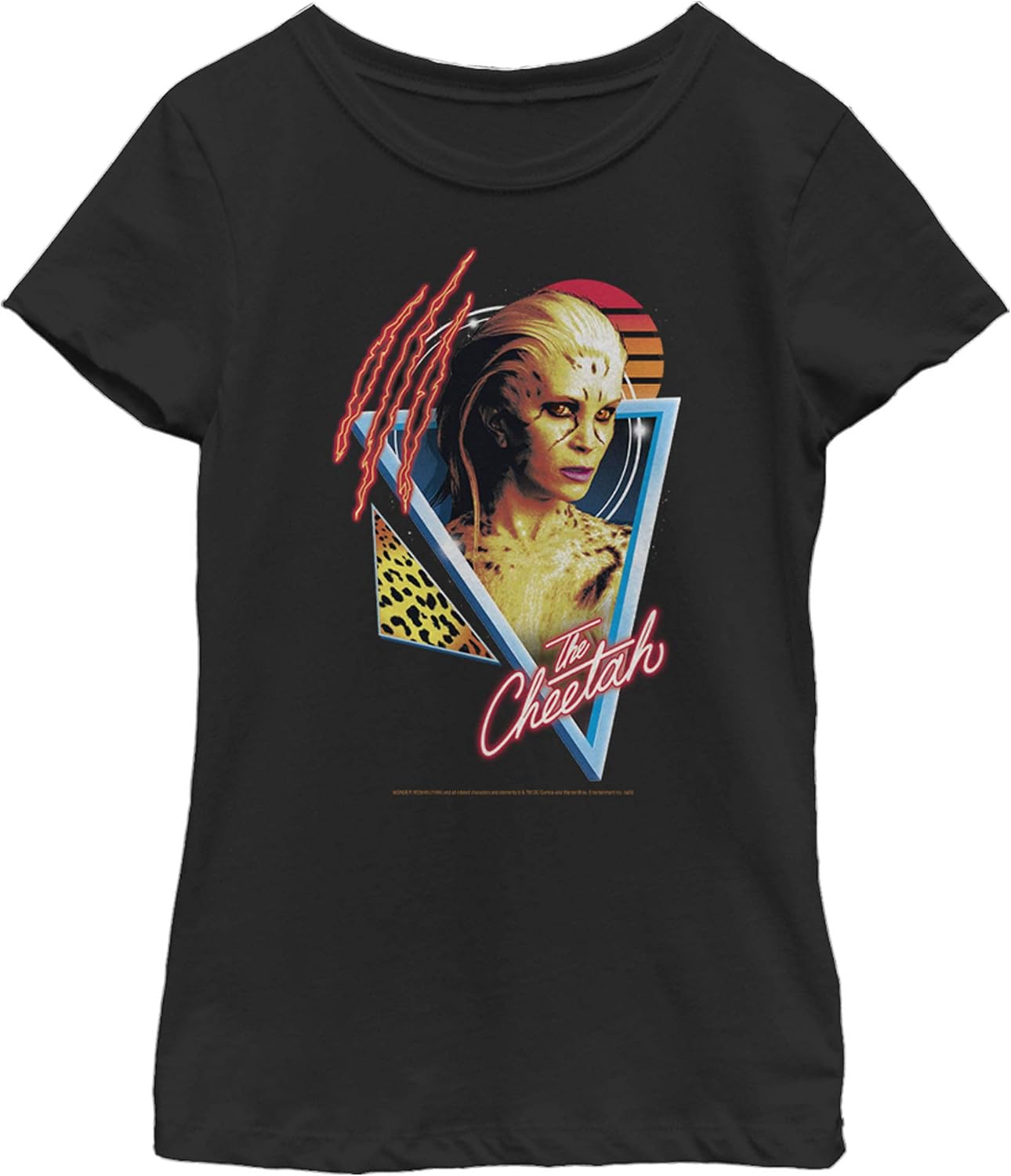 Girl's Wonder Woman 1984 Cheetah Retro Triangle T-Shirt