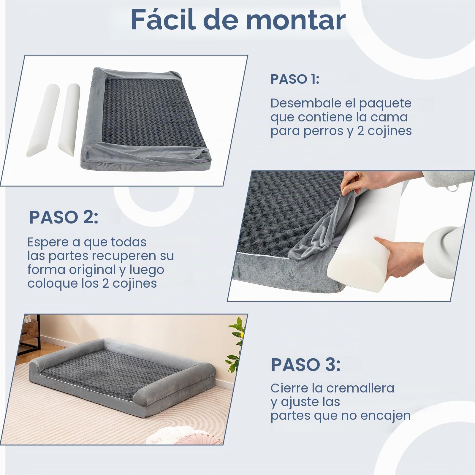 GYMAX Cama Perro Grande, Cama Ortopédica para Perro con Funda Extraíble y Lavable, Sofá para Perros (XXL-135 x 91 x 18 cm)
