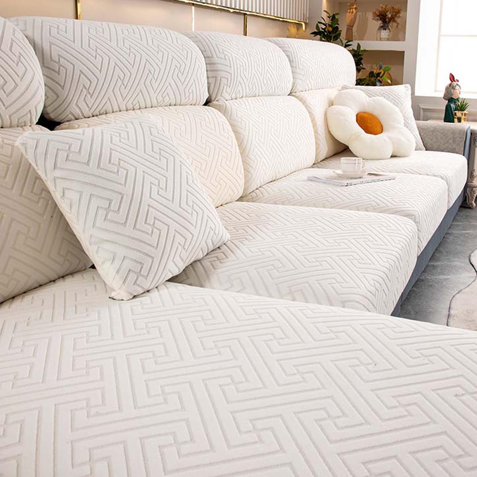 Housse de coussin de canapé en velours extensible : l'élégance douce pour votre salon