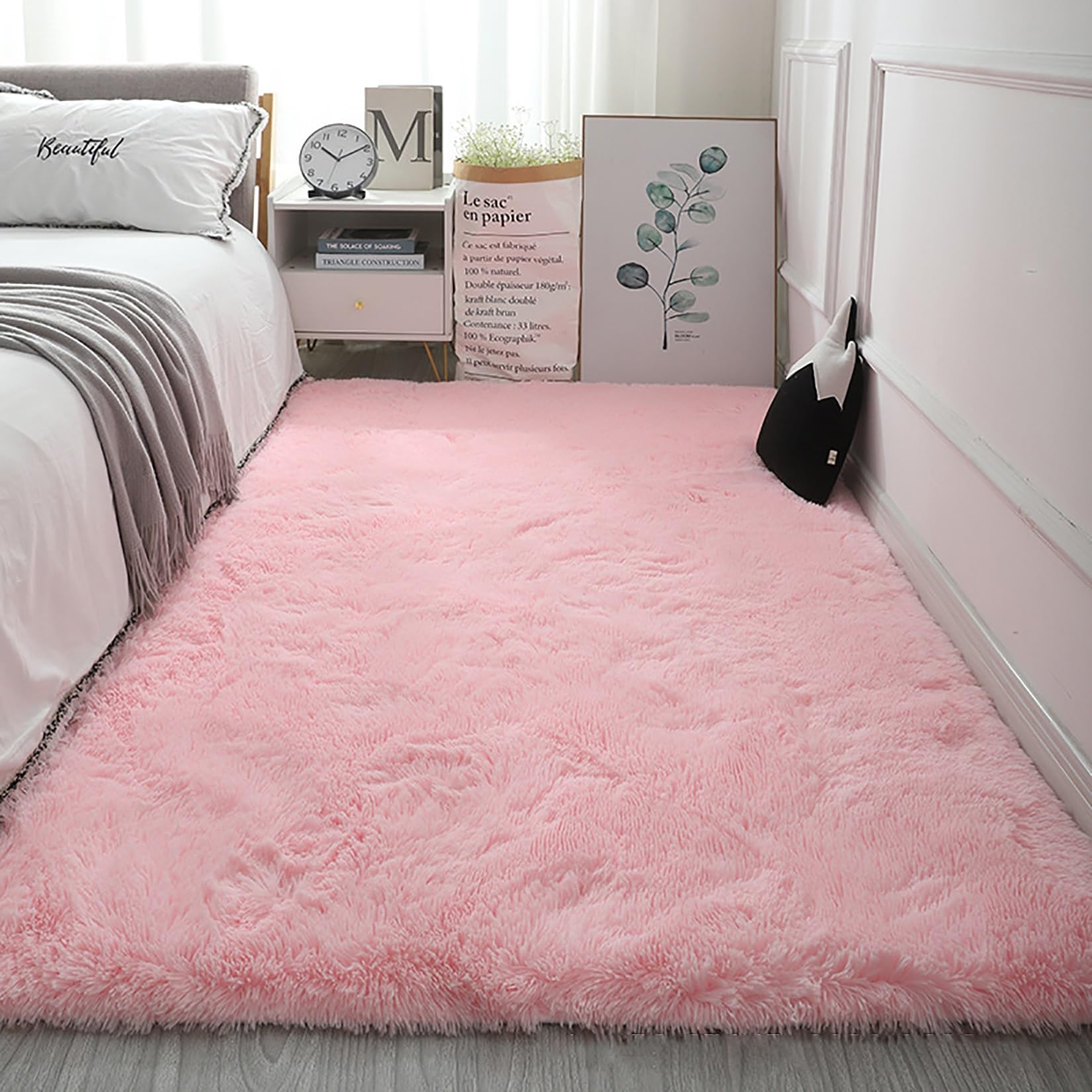 Tapis de salon rose 40x200 cm idéal pour égayer un couloir ou une entrée de fête