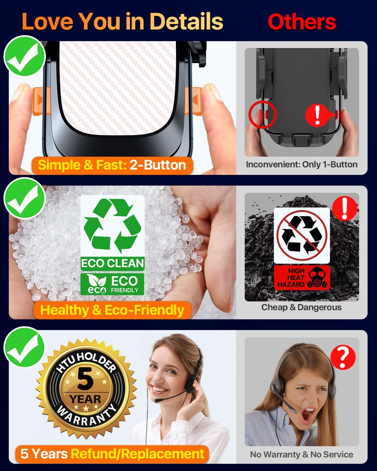 HTU 2026 Ultimate Best【True Military-Grade & Safety Cert】Car Phone Holder【Upgraded 360 Rotation & 100+LBS Strongest Suction】5-in-1 Truck Windshield Dashboard Vent Mount Stand for iPhone Android, Pink