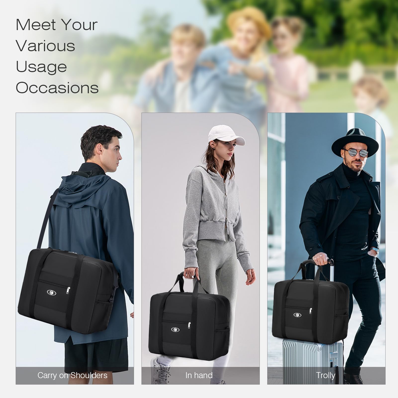SPAHER Maleta Cabina Bolsas de Viaje Plegable 45 x 36 x 20 Easyjet Bolsos de Viaje Equipaje de Mano Bolsa de Cabina Maletas Viaje Bolsas para Viaje Bolso Maternidad Bolso Equipaje Fin de Semana 32L