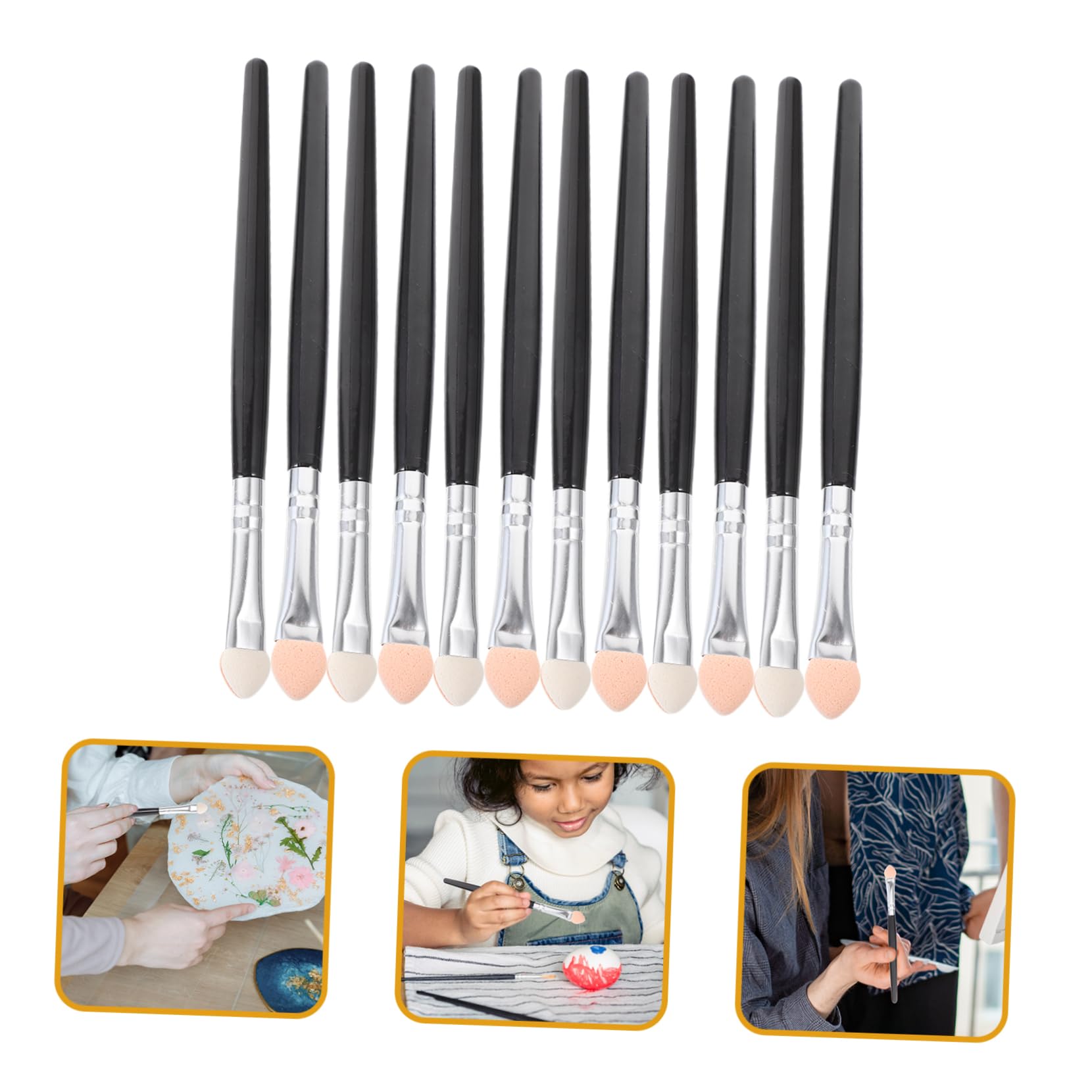 STOBOK 4 Sätze Runder Schwamm Pinsel Flauschiger Lidschattenpinsel Detail Schrubber Pastell Schaum Pfanne Pastell Schwamm Malschwamm Malschwamm 48 Stück * 4