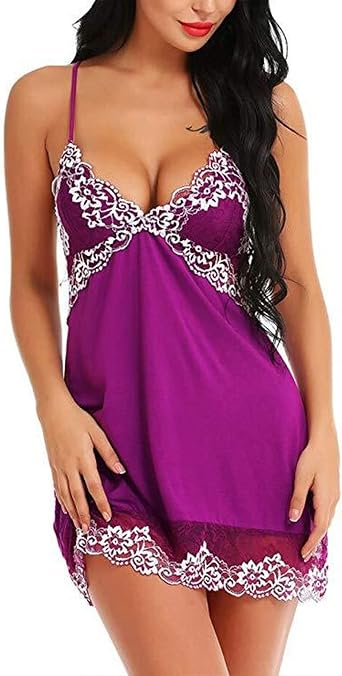Amazon.com: NoEnName_Null Lencería Sexy Camisones De Seda Satén Ropa De  Dormir : Ropa, Zapatos y Joyería