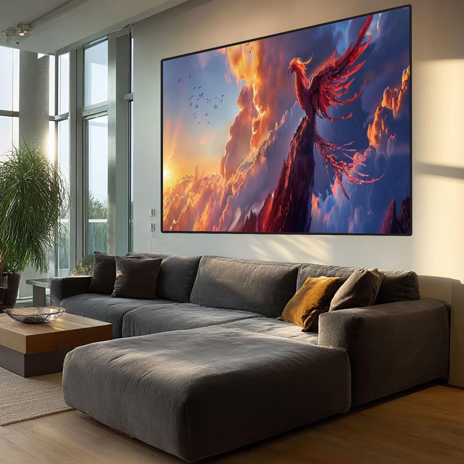 Phoenix Diamond Art Mountain Diamond Painting Arts and Crafts dla dorosłych, zestaw do malowania diamentami 5D, dorosłych, Crysta, haft krzyżykowy, zestaw do haftowania dla początkujących, dekoracja