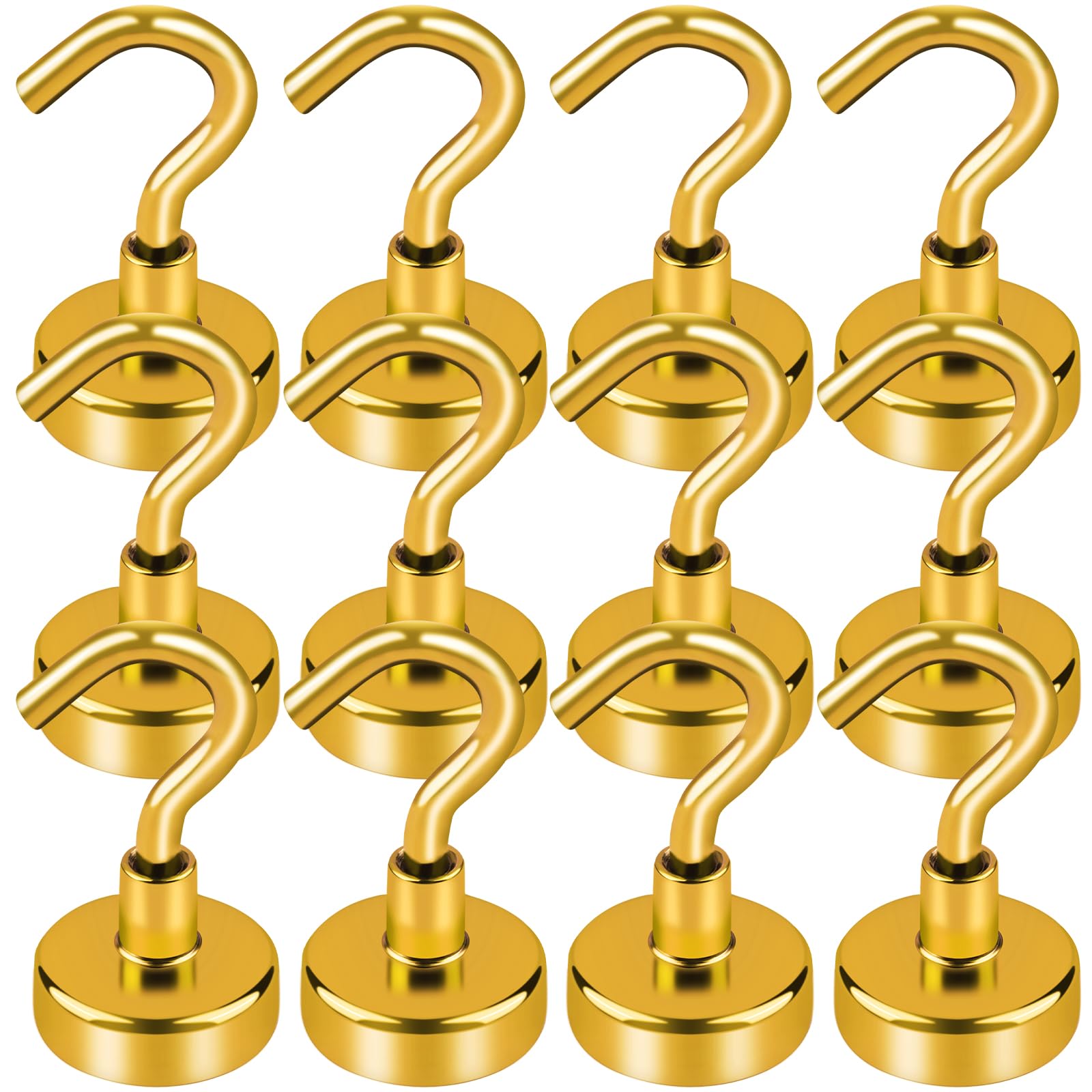 LOVIMAG Cruise Essentials, 28lbs Door Magnets, Yellow Magnetic Hooks for Cabins, Hanging, Refrigerator - 12 Pack