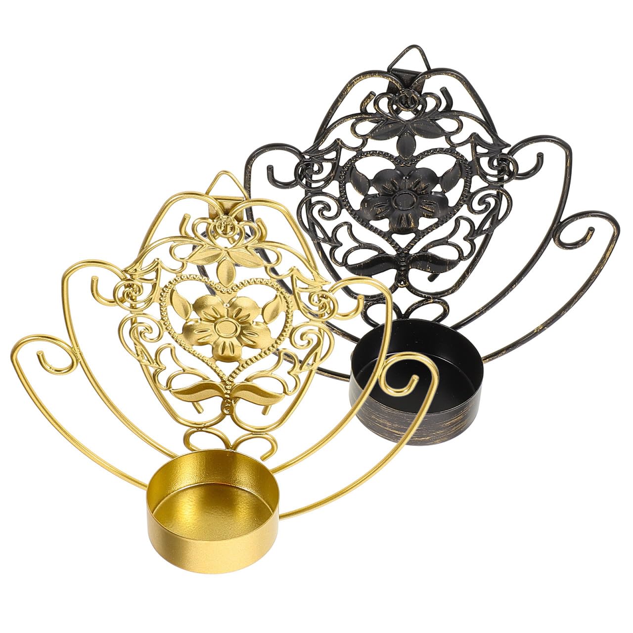 Candelabro de pared metálico artístico y moderno para portavelas de interior, 2 piezas