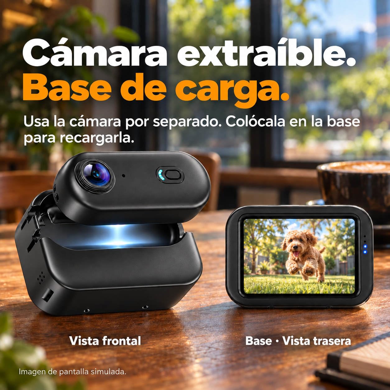 Mini Cámara Deportiva con Caja de Carga de Pantalla Táctil