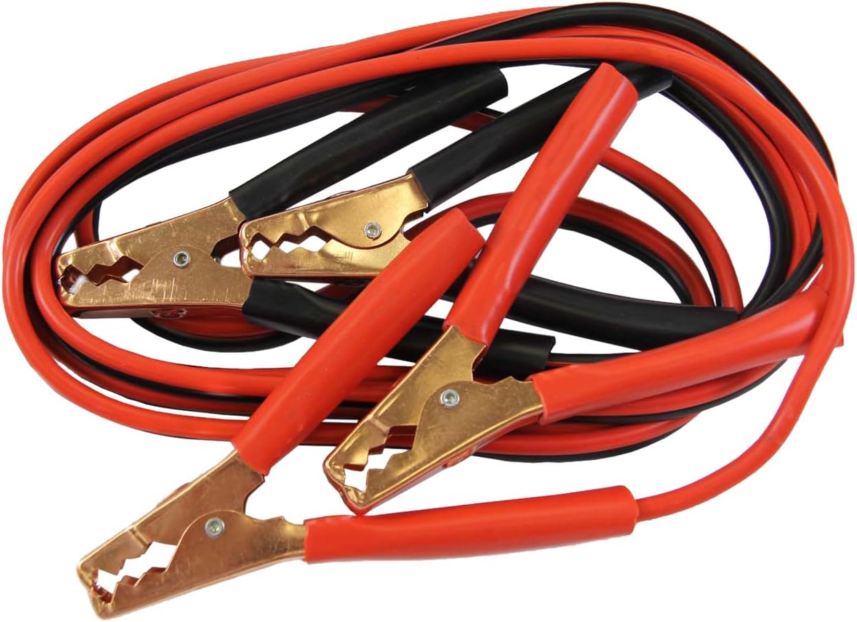 FJC 2 Gauge 25-Foot Booster Cables | 600 Amp Commercial Duty With Parrot Clamps